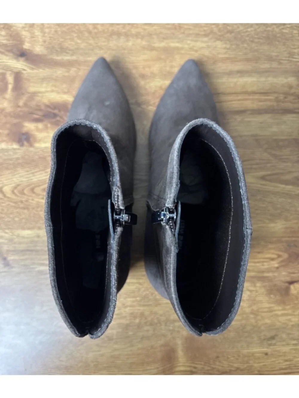Nine West Maribu Ankle Booties Size 8.5 Brown Suede Pointed Toe Zip